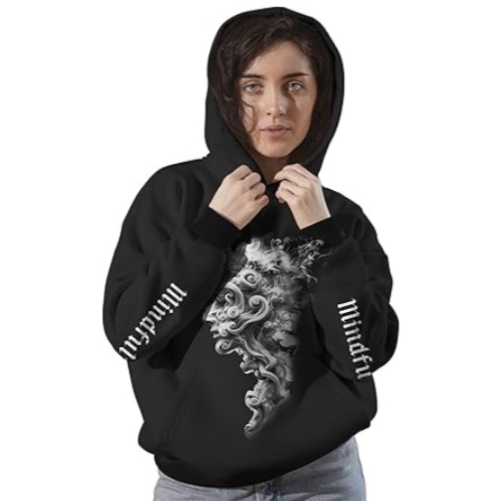 3D Print Pullover Hoodie Sweatshirt Women /Men Grey Smokegirl